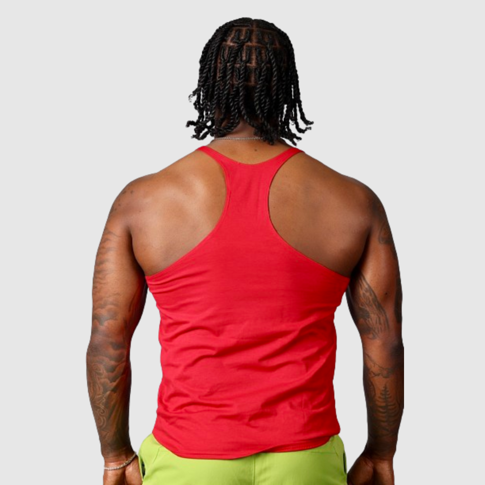 New Mens Cotton Tank Tops Red - Image 3